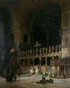 David Dalhoff Neal INTERIOR OF ST MARKS VENICE oil on canvas